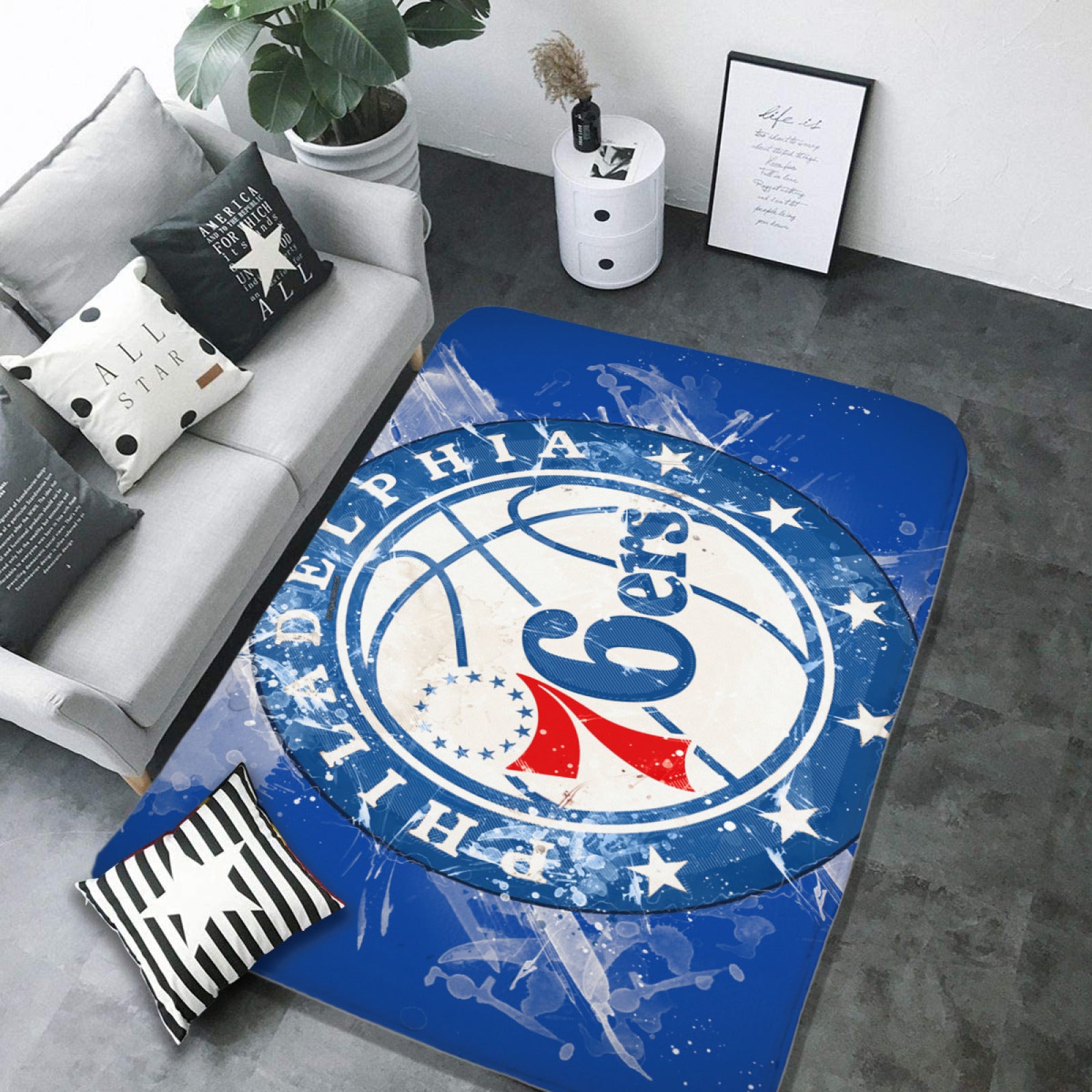 Philadelphia Basketball 76ers Carpet Living Room Bedroom Mats Kitchen Bathroom Rug