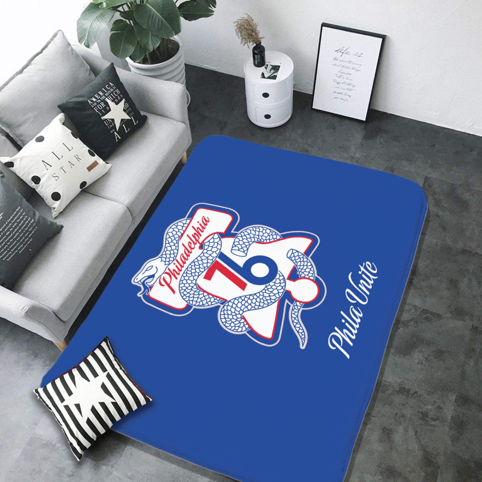 Philadelphia Basketball 76ers Carpet Living Room Bedroom Mats Kitchen Bathroom Rug