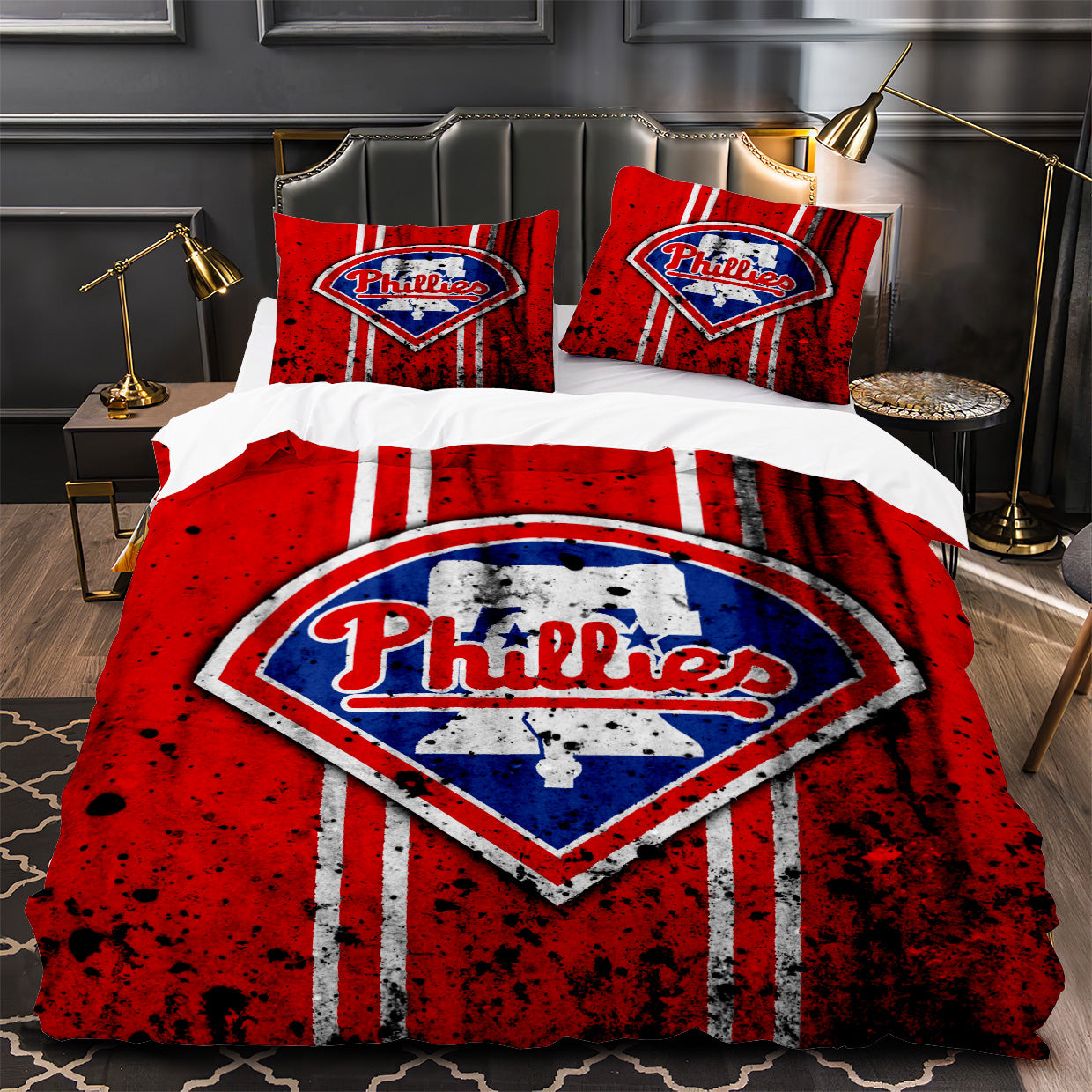 Philadelphia Phillies Duvet Cover Quilt Case Pillowcase Bedding Set Without Filler