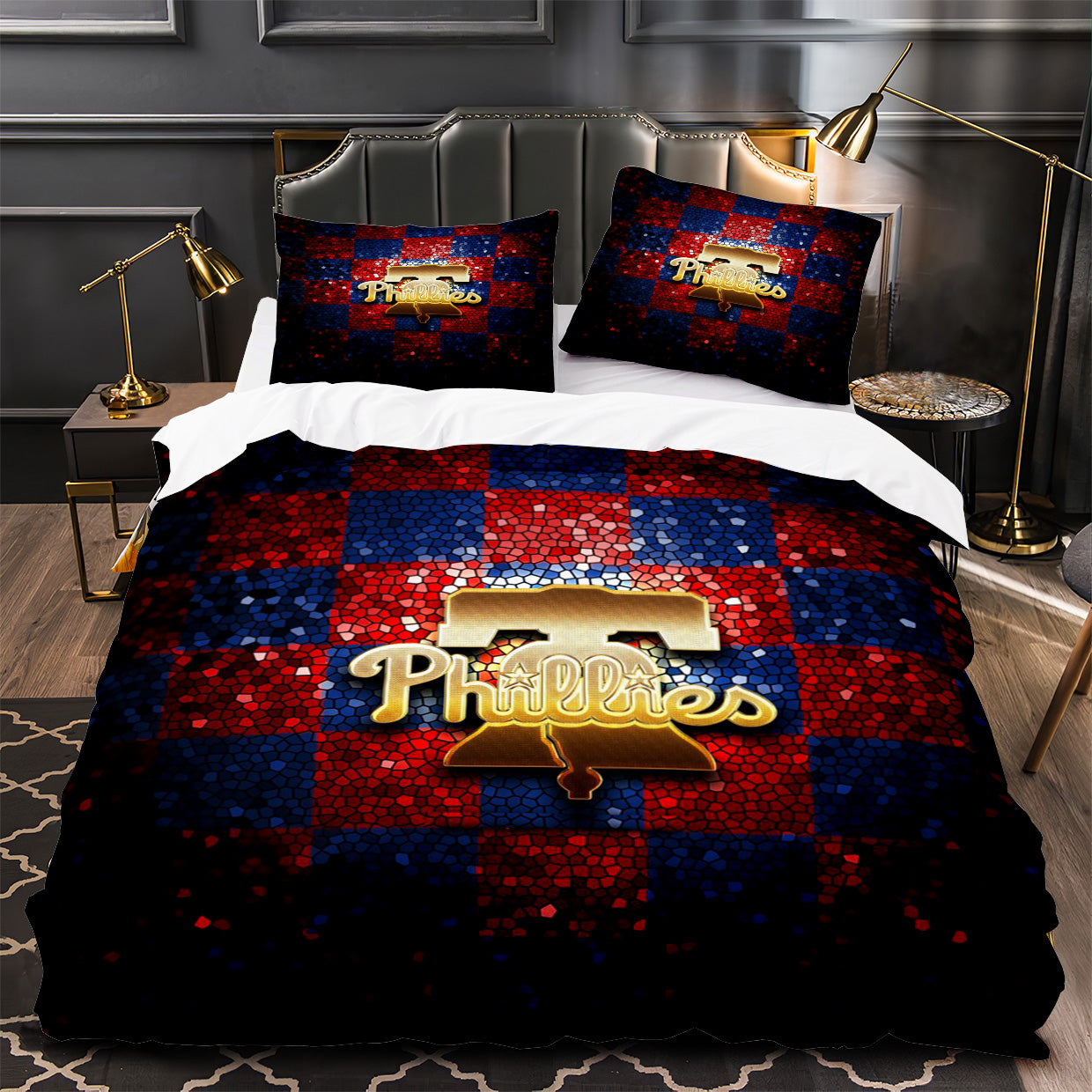 Philadelphia Phillies Duvet Cover Quilt Case Pillowcase Bedding Set Without Filler