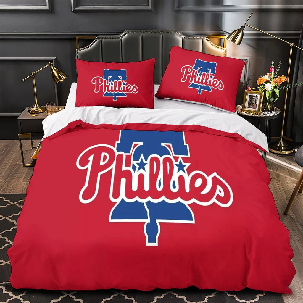 Philadelphia Phillies Duvet Cover Quilt Case Pillowcase Bedding Set Without Filler