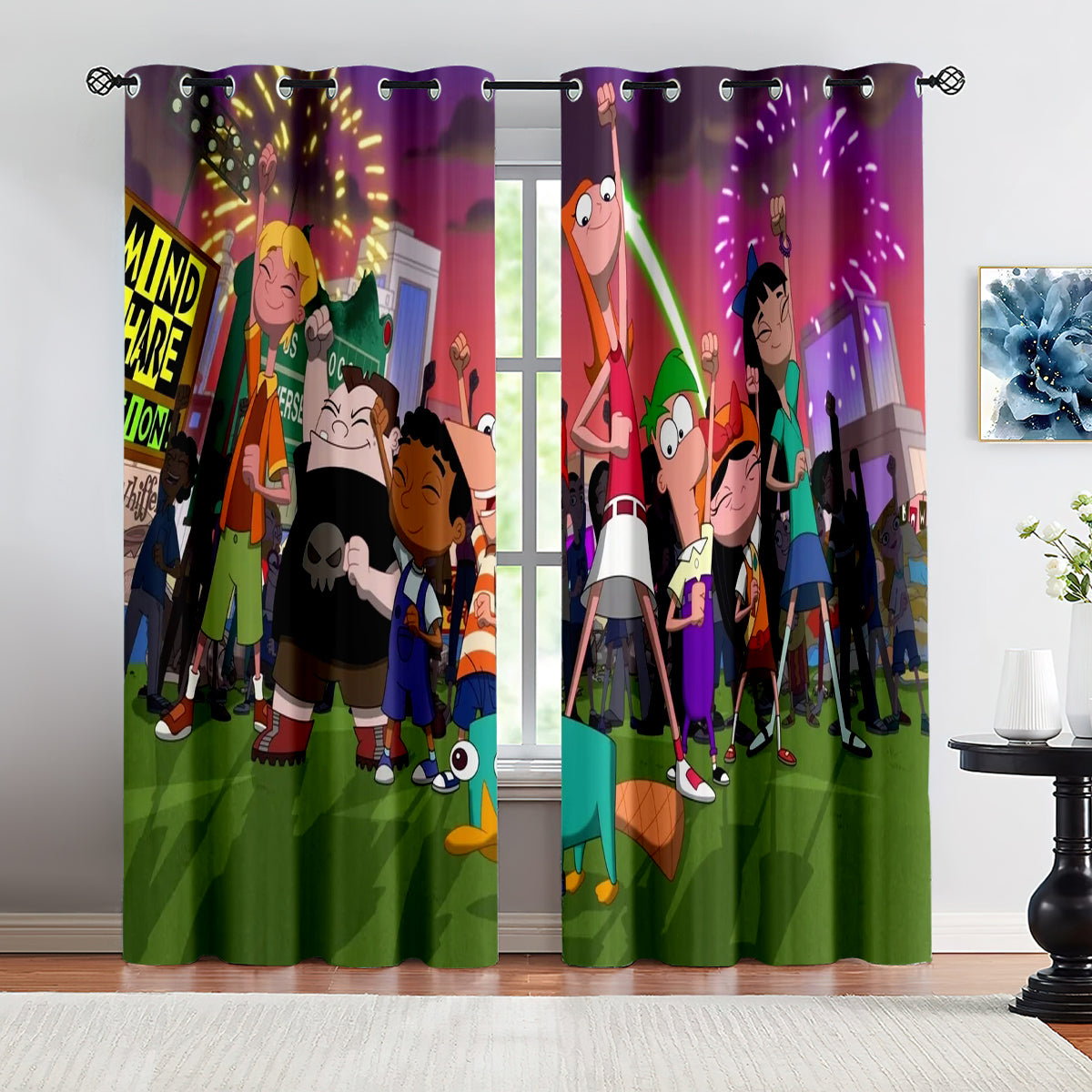 Phineas and Ferb Blackout Curtains Drapes for Window Treatment Set