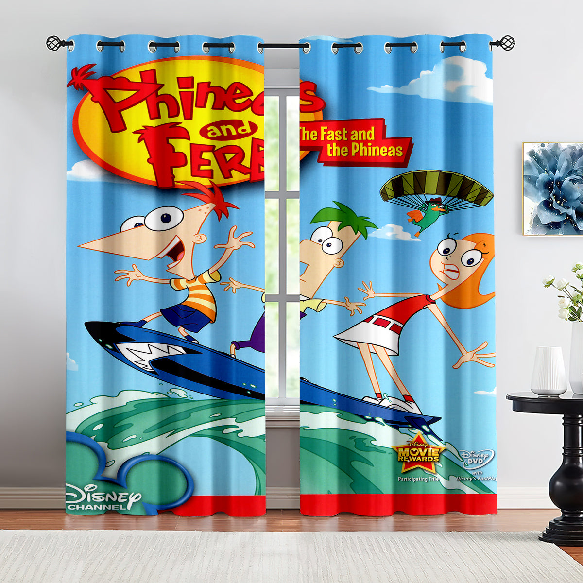 Phineas and Ferb Blackout Curtains Drapes for Window Treatment Set