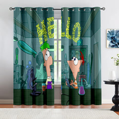 Phineas and Ferb Blackout Curtains Drapes for Window Treatment Set