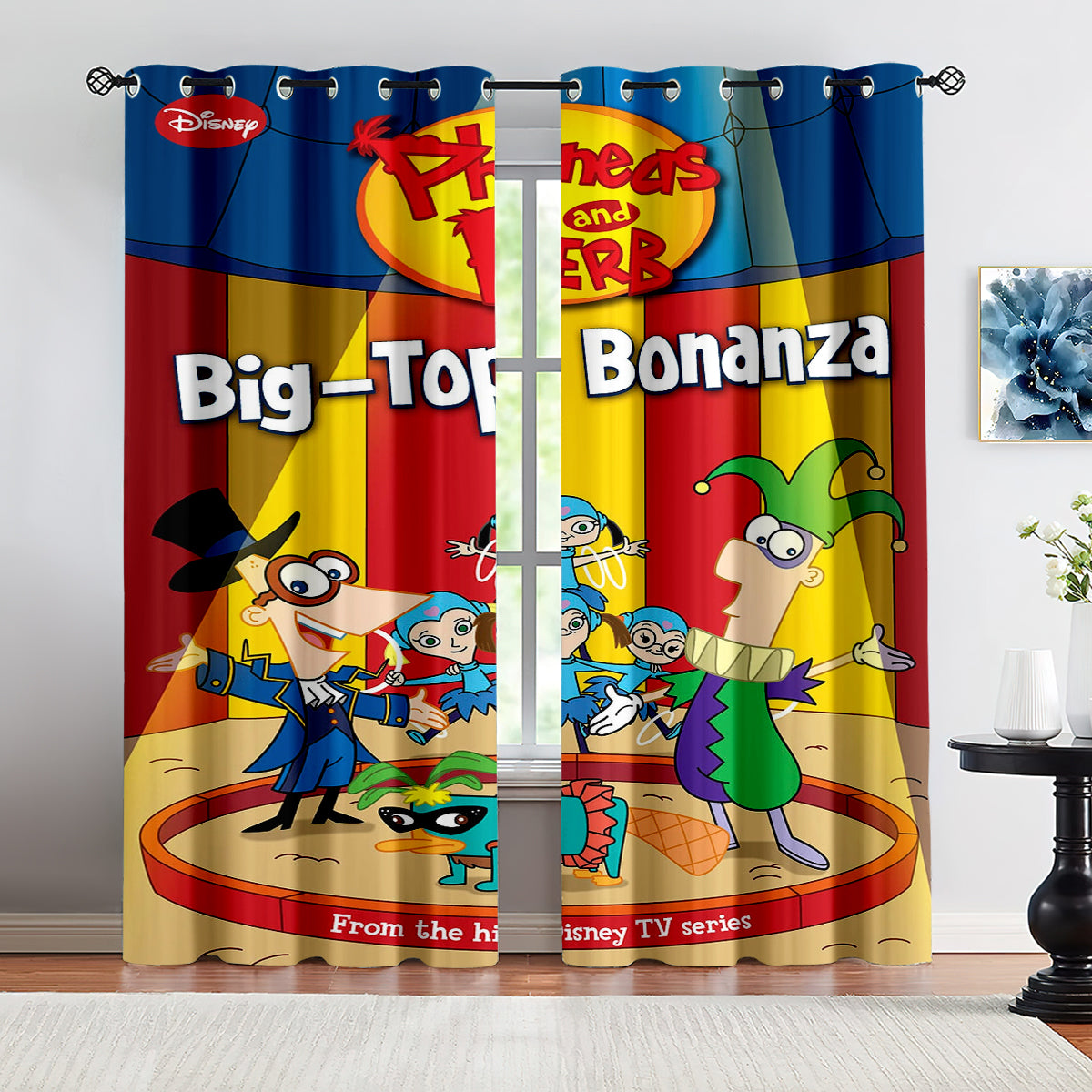 Phineas and Ferb Blackout Curtains Drapes for Window Treatment Set