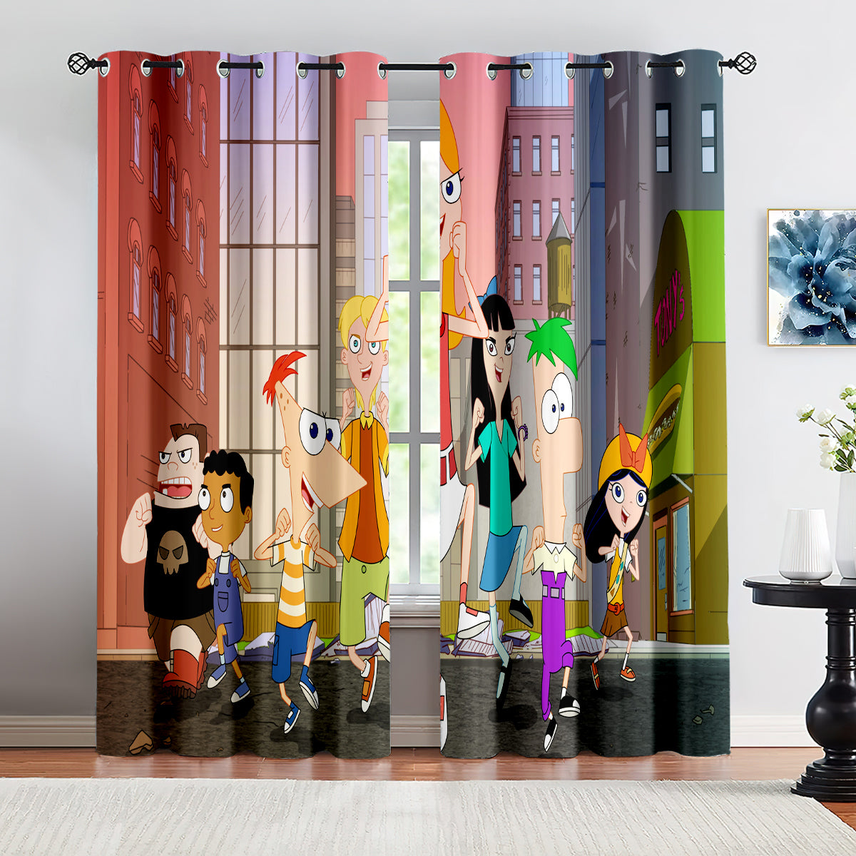 Phineas and Ferb Blackout Curtains Drapes for Window Treatment Set