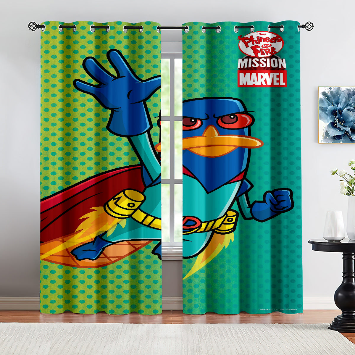 Phineas and Ferb Blackout Curtains Drapes for Window Treatment Set