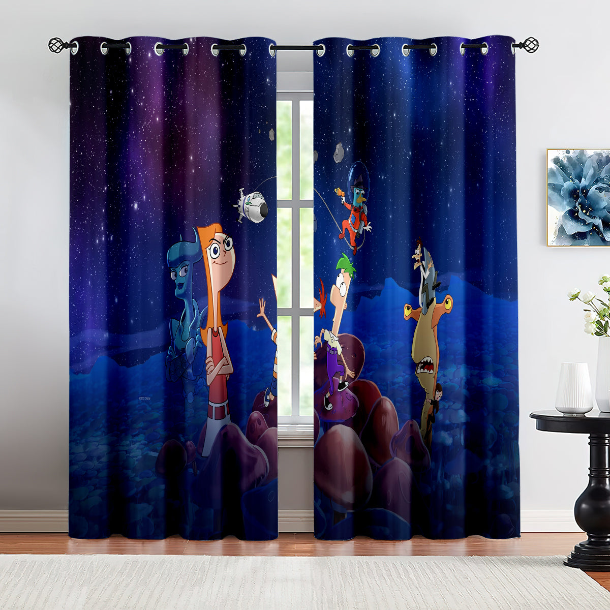 Phineas and Ferb Blackout Curtains Drapes for Window Treatment Set