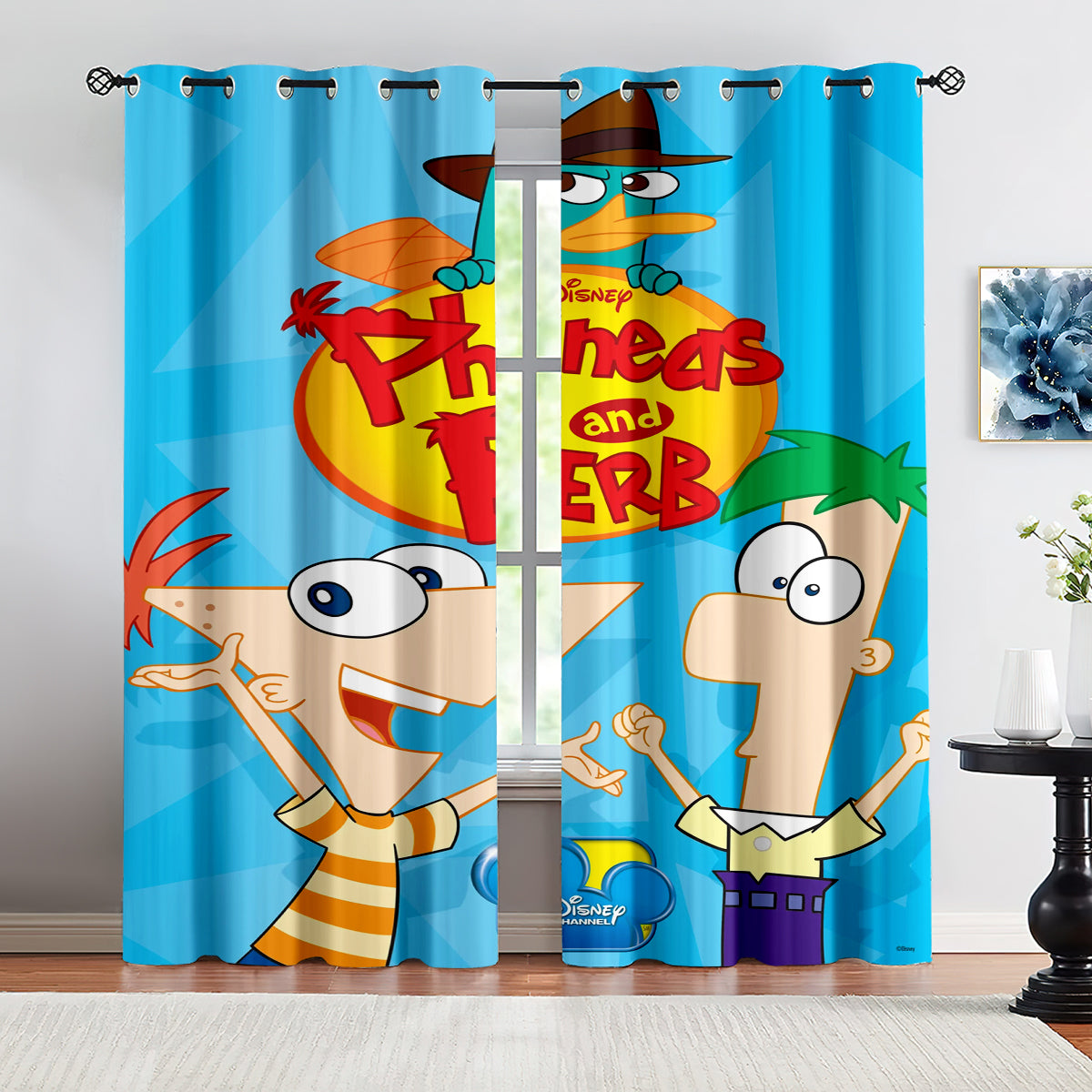 Phineas and Ferb Blackout Curtains Drapes for Window Treatment Set