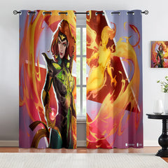 Marvel Rivals Phoenix Blackout Curtains Drapes For Window Treatment Set