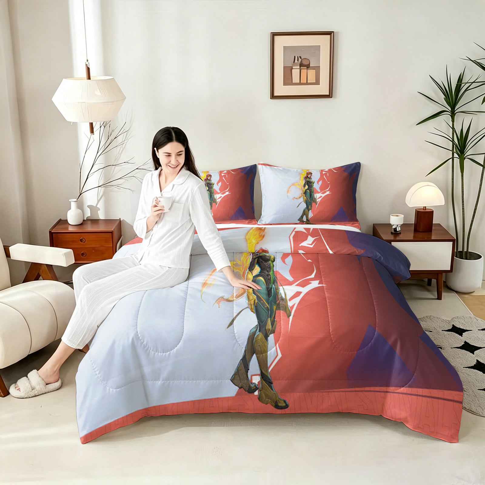 Marvel Rivals Phoenix Comforter Pillowcase Sets Blanket All Season Reversible Quilted Duvet