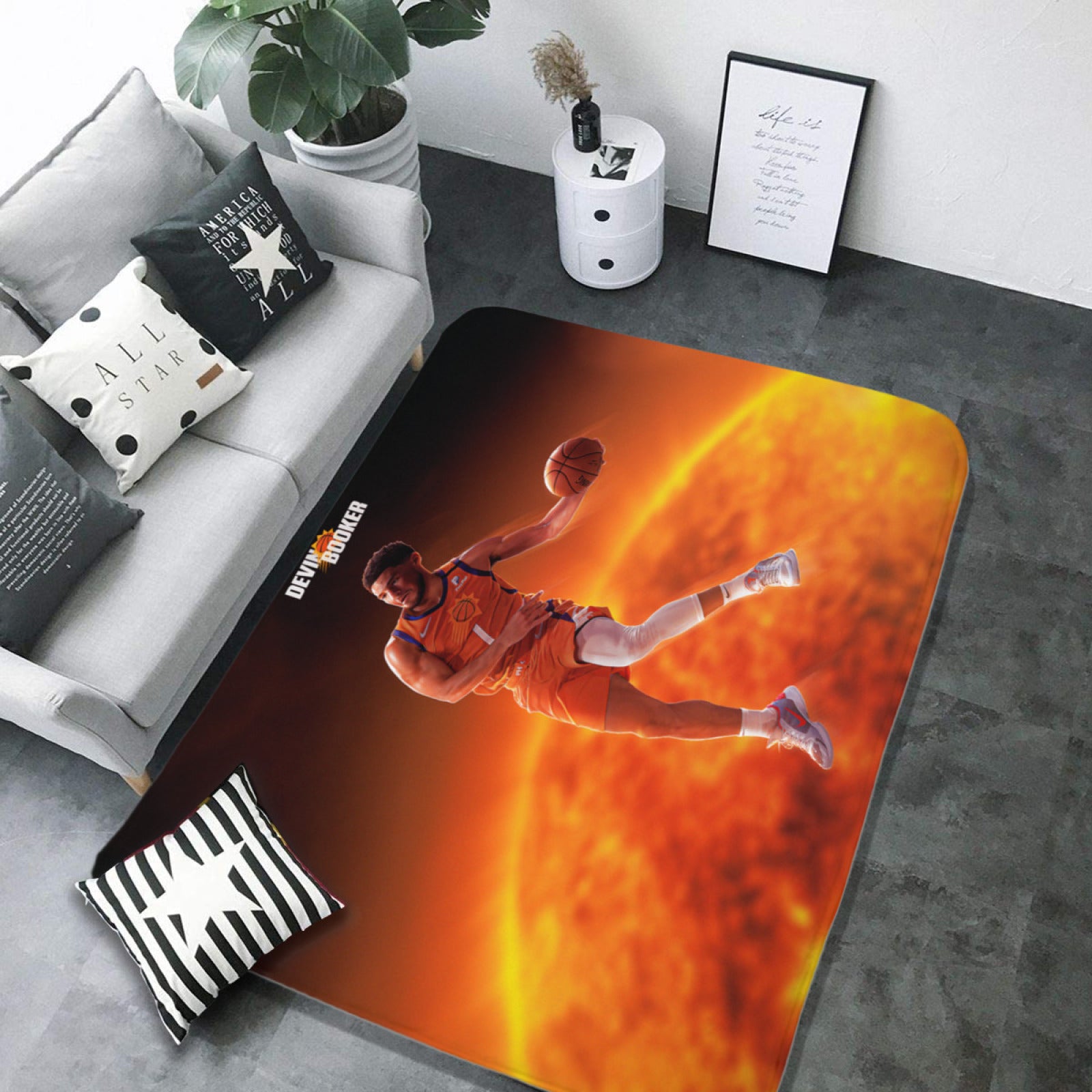 Phoenix Basketball Suns Carpet Living Room Bedroom Mats Kitchen Bathroom Rug