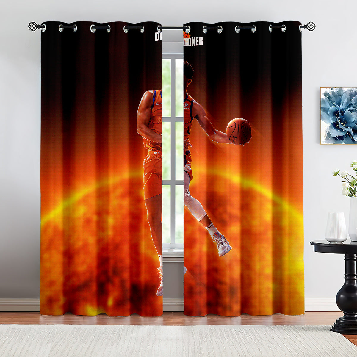 Phoenix Basketball Suns Blackout Curtains Drapes For Window Treatment Set