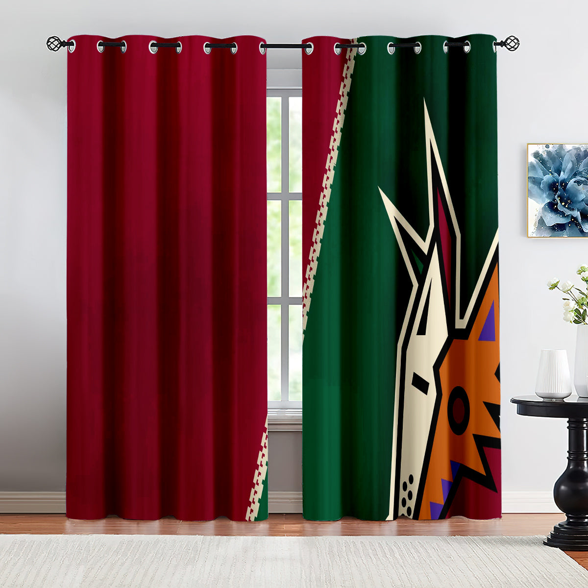 Phoenix Coyotes Hockey League Blackout Curtains Drapes For Window Treatment Set