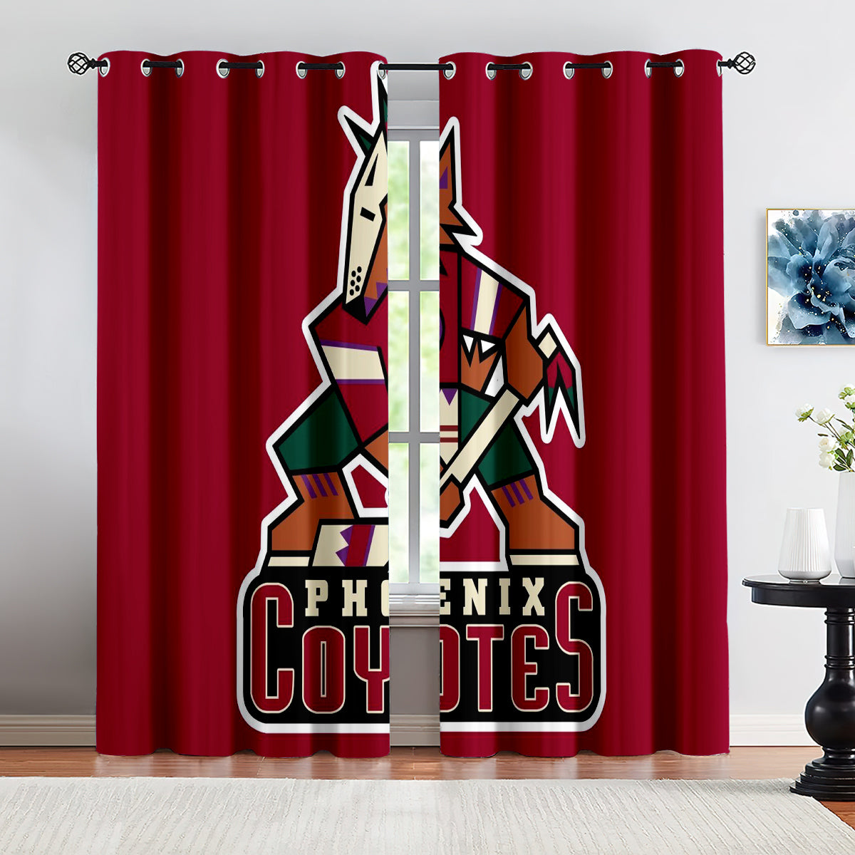 Phoenix Coyotes Hockey League Blackout Curtains Drapes For Window Treatment Set