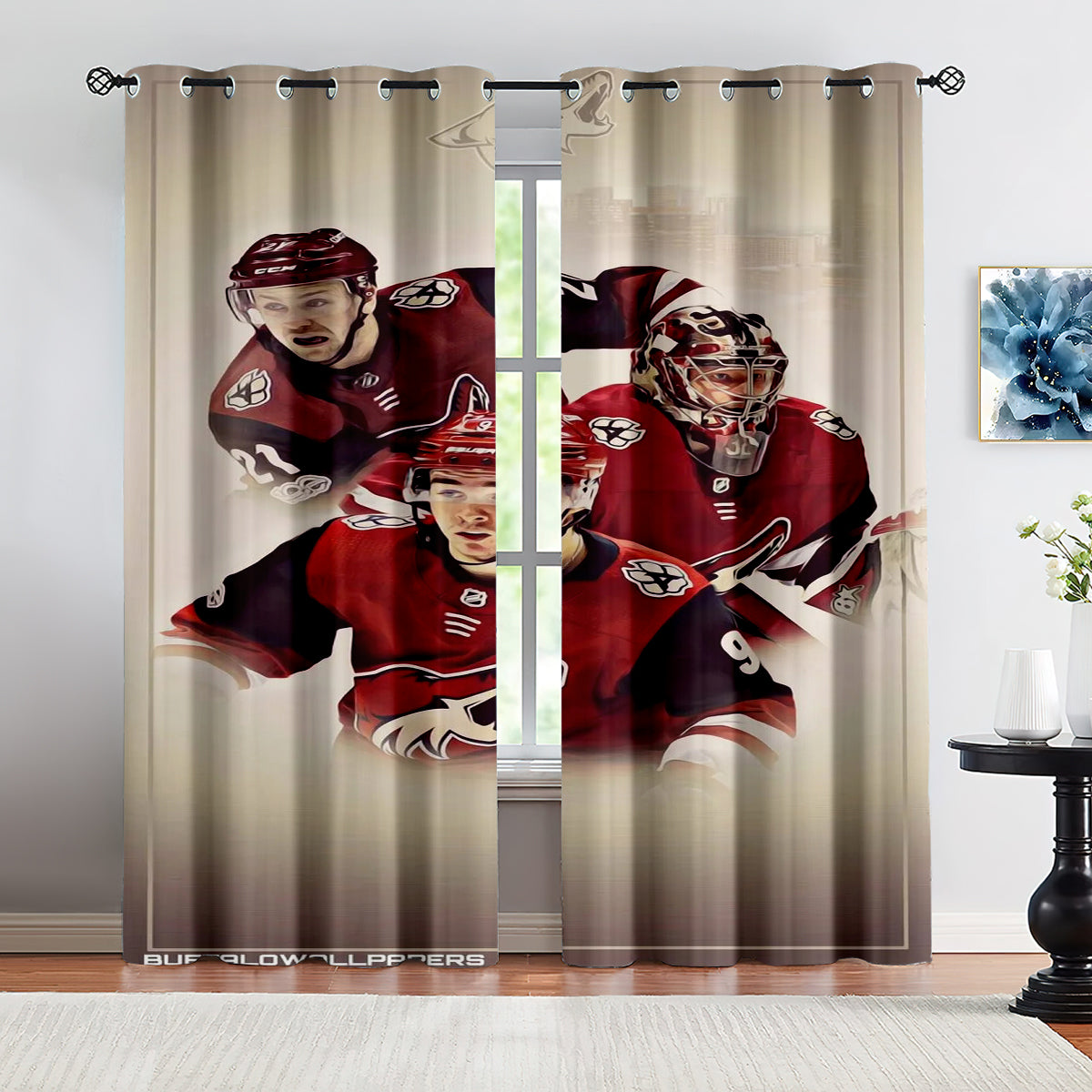 Phoenix Coyotes Hockey League Blackout Curtains Drapes For Window Treatment Set