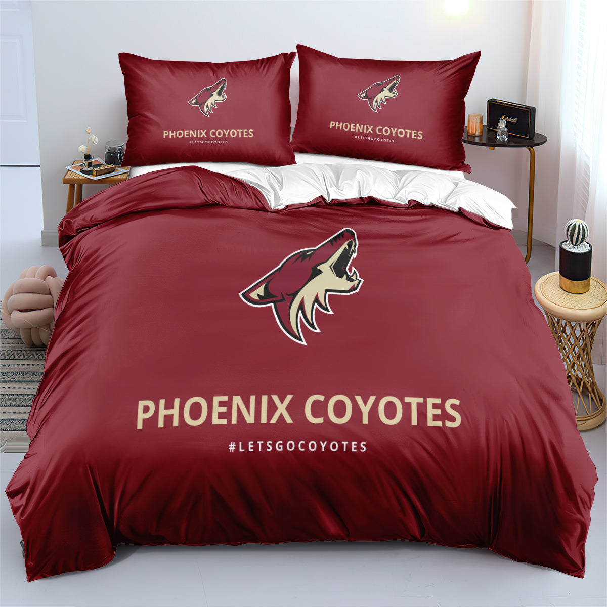 Phoenix Coyotes Hockey League Duvet Cover Quilt Case Pillowcase
