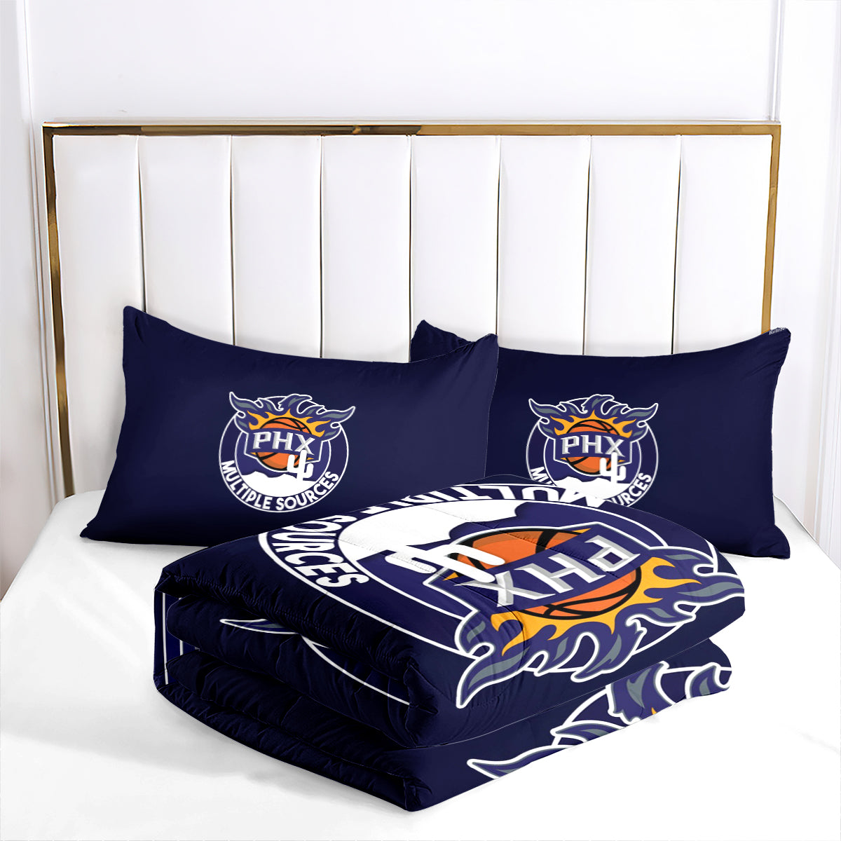 Phoenix Suns Basketball Comforter Pillowcase Sets Blanket All Season Reversible Quilted Duvet