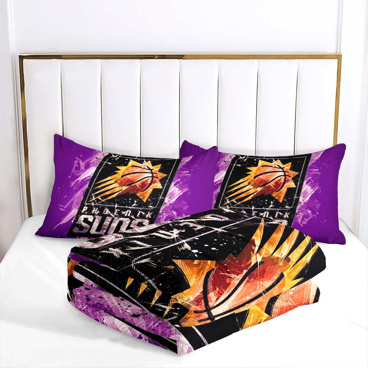 Phoenix Suns Basketball Comforter Pillowcase Sets Blanket All Season Reversible Quilted Duvet