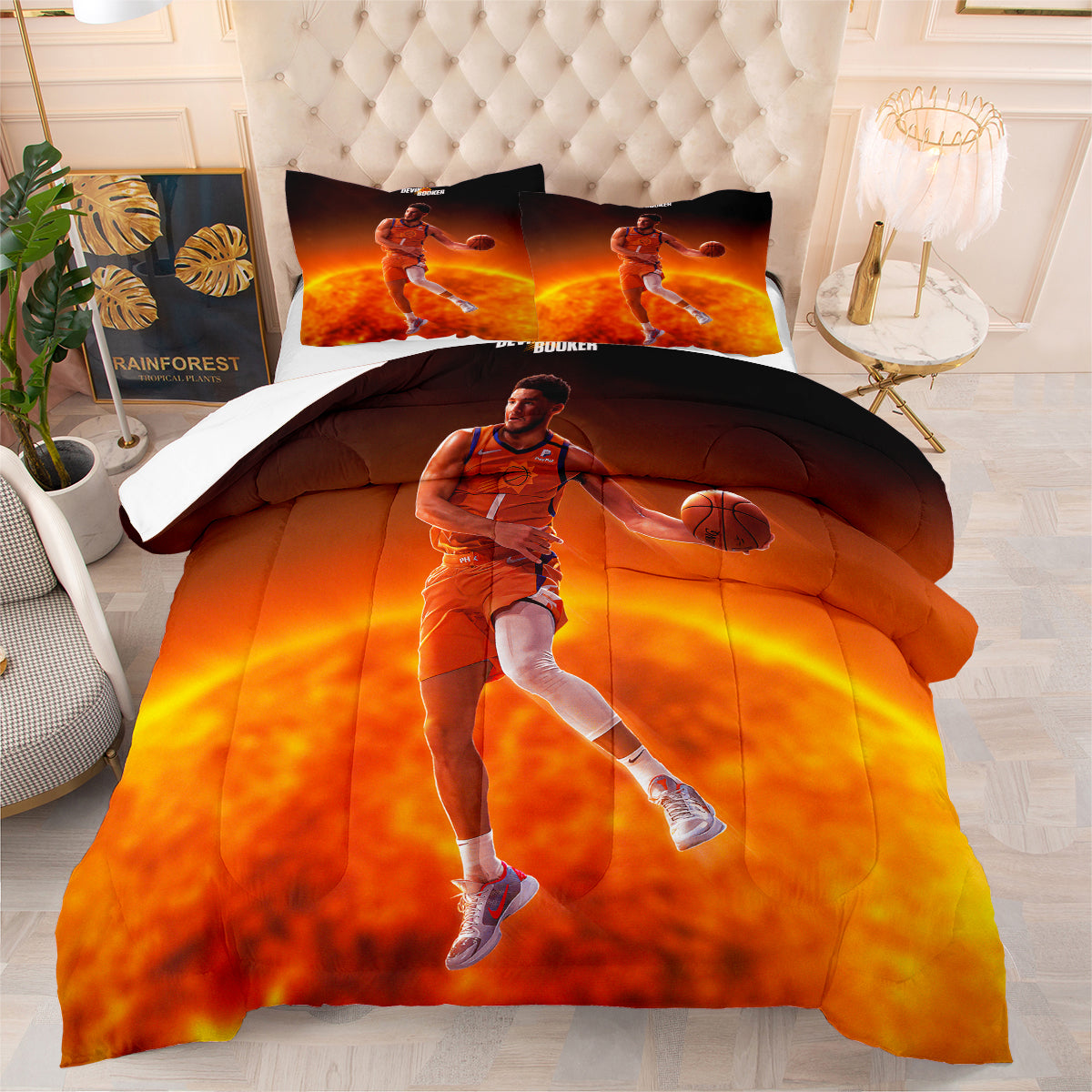 Phoenix Suns Basketball Comforter Pillowcase Sets Blanket All Season Reversible Quilted Duvet