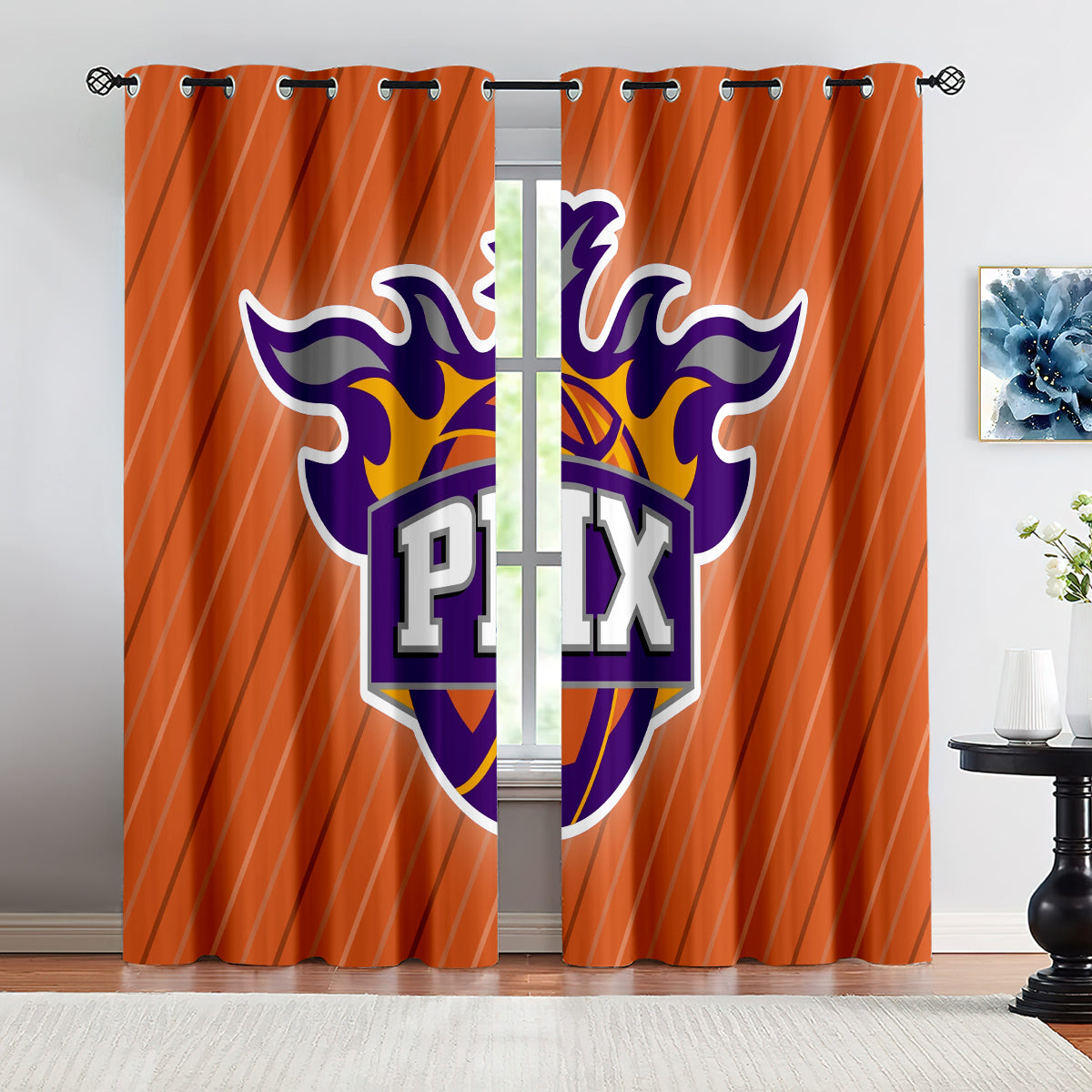 Phoenix Basketball Suns Blackout Curtains Drapes For Window Treatment Set