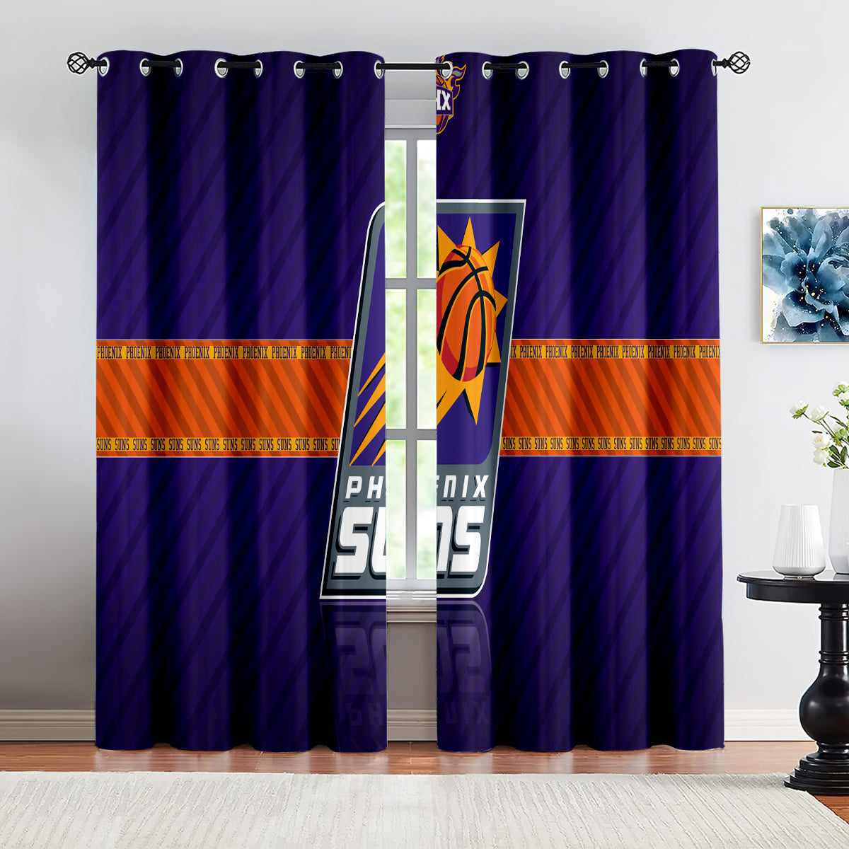 Phoenix Basketball Suns Blackout Curtains Drapes For Window Treatment Set