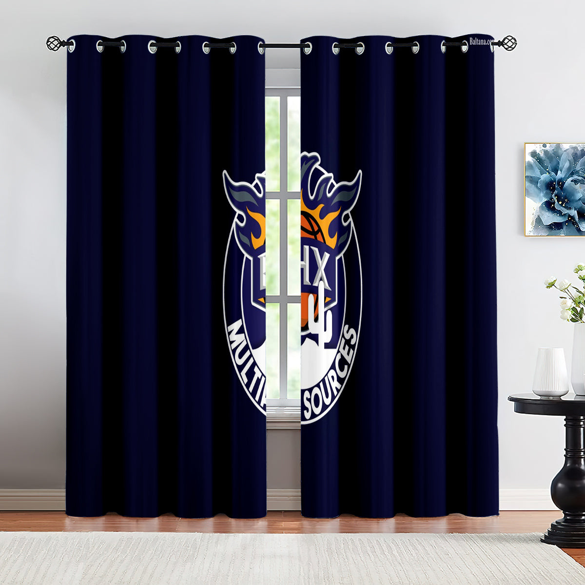 Phoenix Basketball Suns Blackout Curtains Drapes For Window Treatment Set