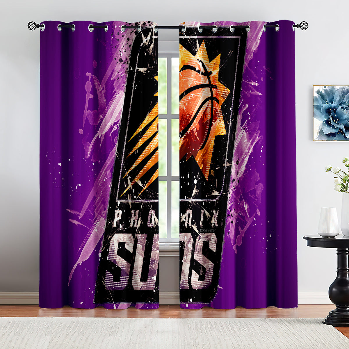 Phoenix Basketball Suns Blackout Curtains Drapes For Window Treatment Set