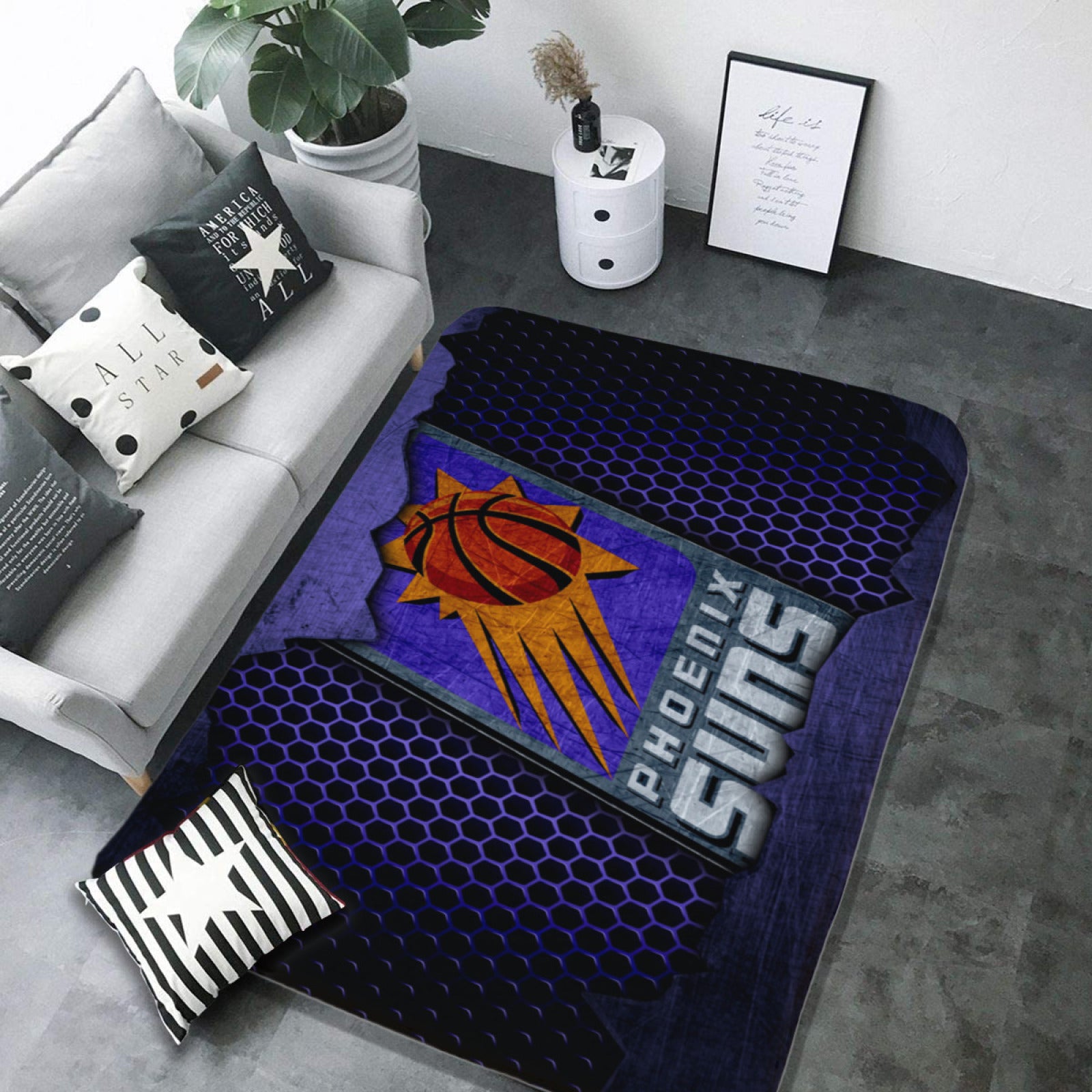 Phoenix Basketball Suns Carpet Living Room Bedroom Mats Kitchen Bathroom Rug