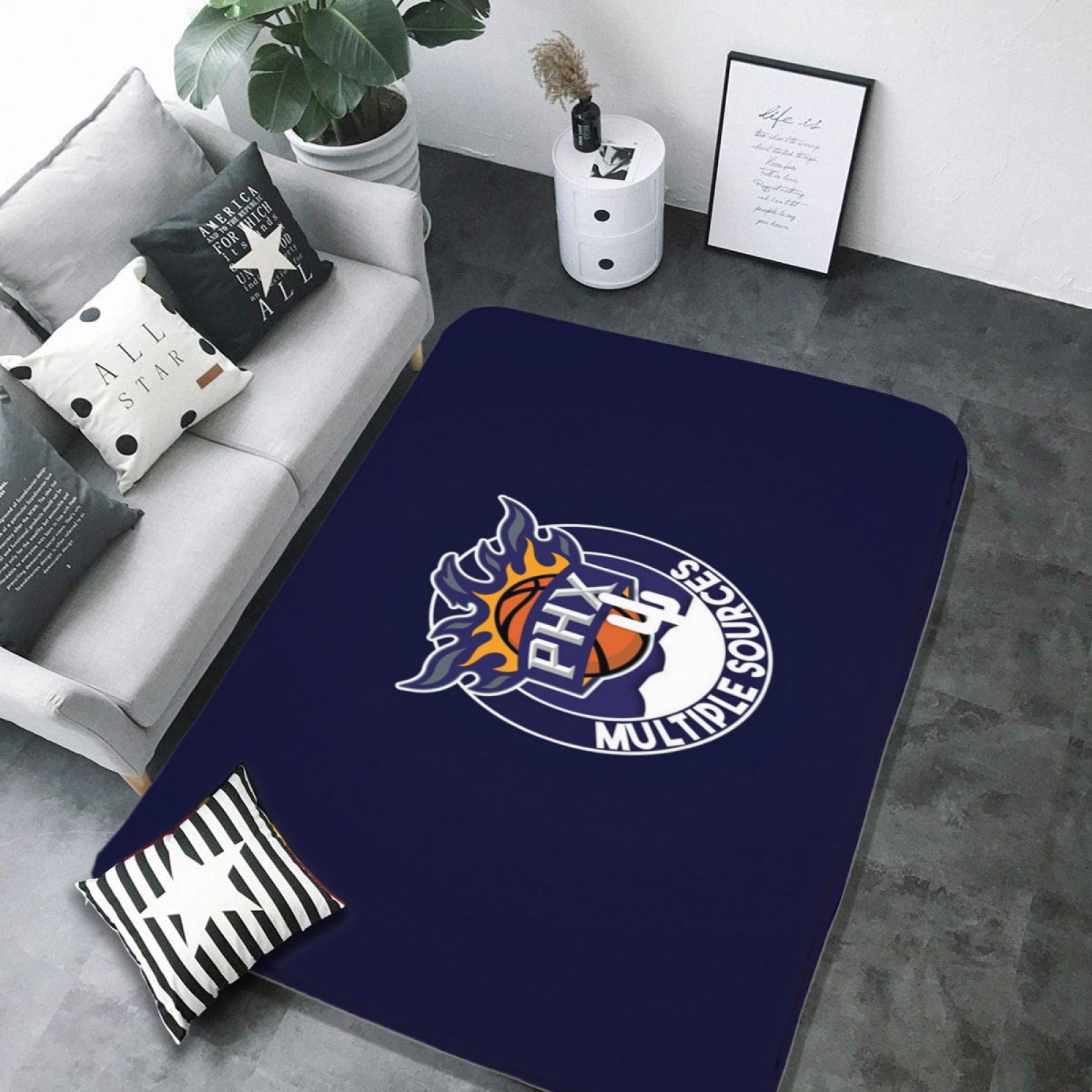 Phoenix Basketball Suns Carpet Living Room Bedroom Mats Kitchen Bathroom Rug