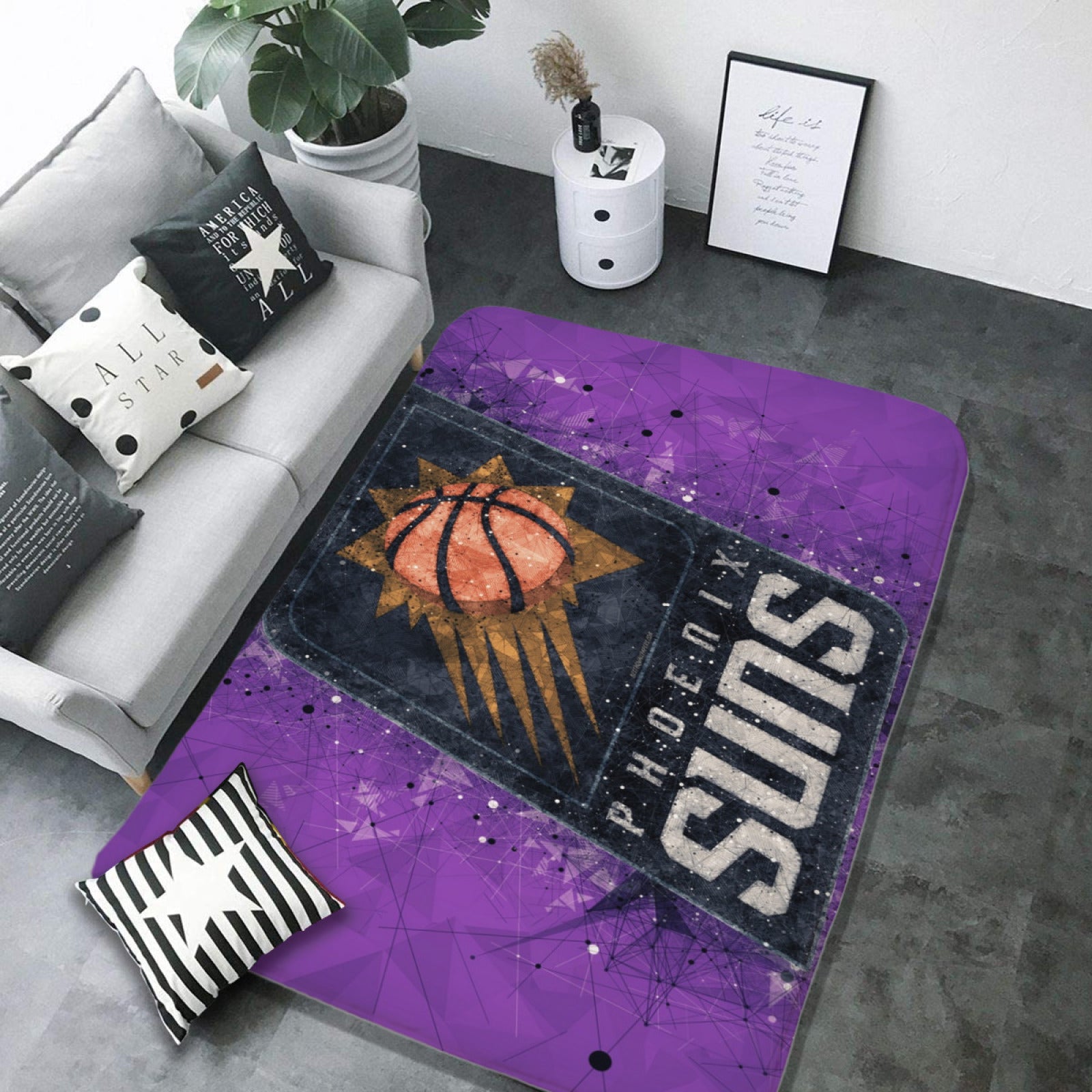 Phoenix Basketball Suns Carpet Living Room Bedroom Mats Kitchen Bathroom Rug