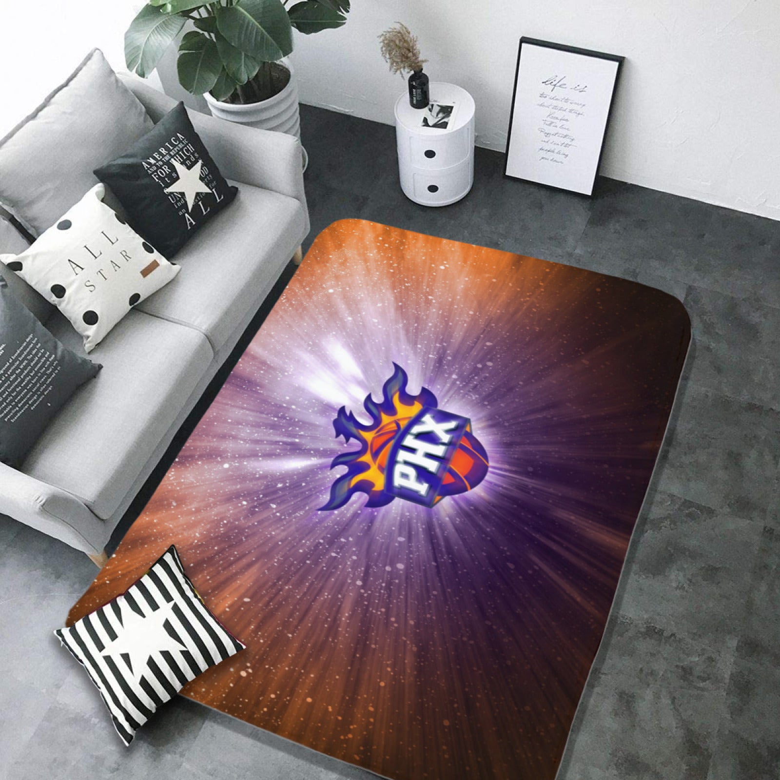 Phoenix Basketball Suns Carpet Living Room Bedroom Mats Kitchen Bathroom Rug