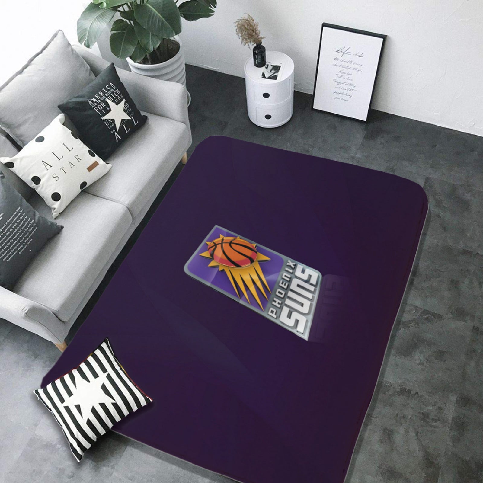Phoenix Basketball Suns Carpet Living Room Bedroom Mats Kitchen Bathroom Rug