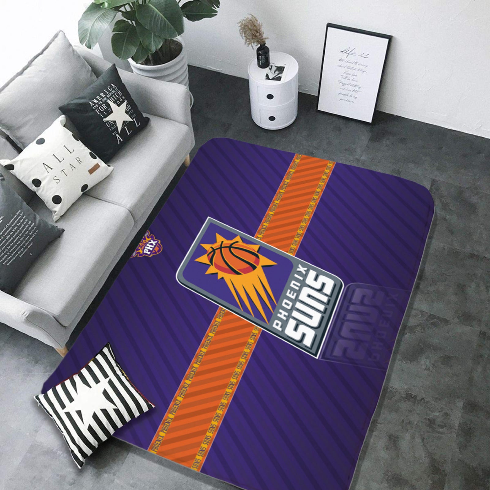Phoenix Basketball Suns Carpet Living Room Bedroom Mats Kitchen Bathroom Rug