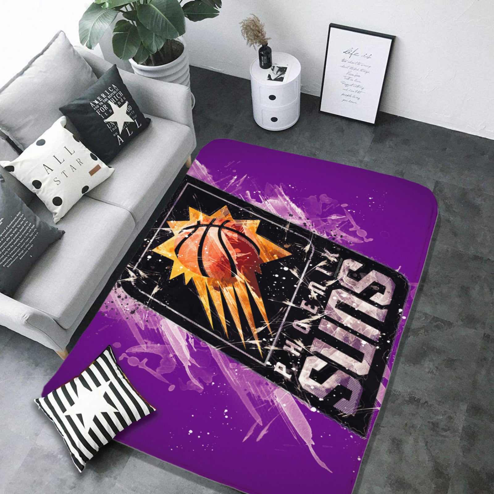 Phoenix Basketball Suns Carpet Living Room Bedroom Mats Kitchen Bathroom Rug