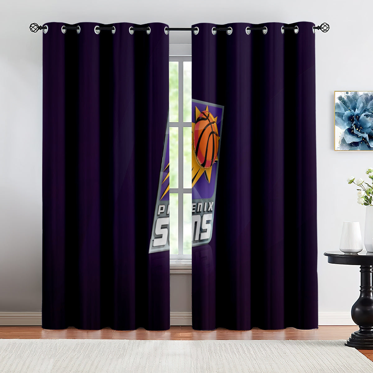 Phoenix Basketball Suns Blackout Curtains Drapes For Window Treatment Set