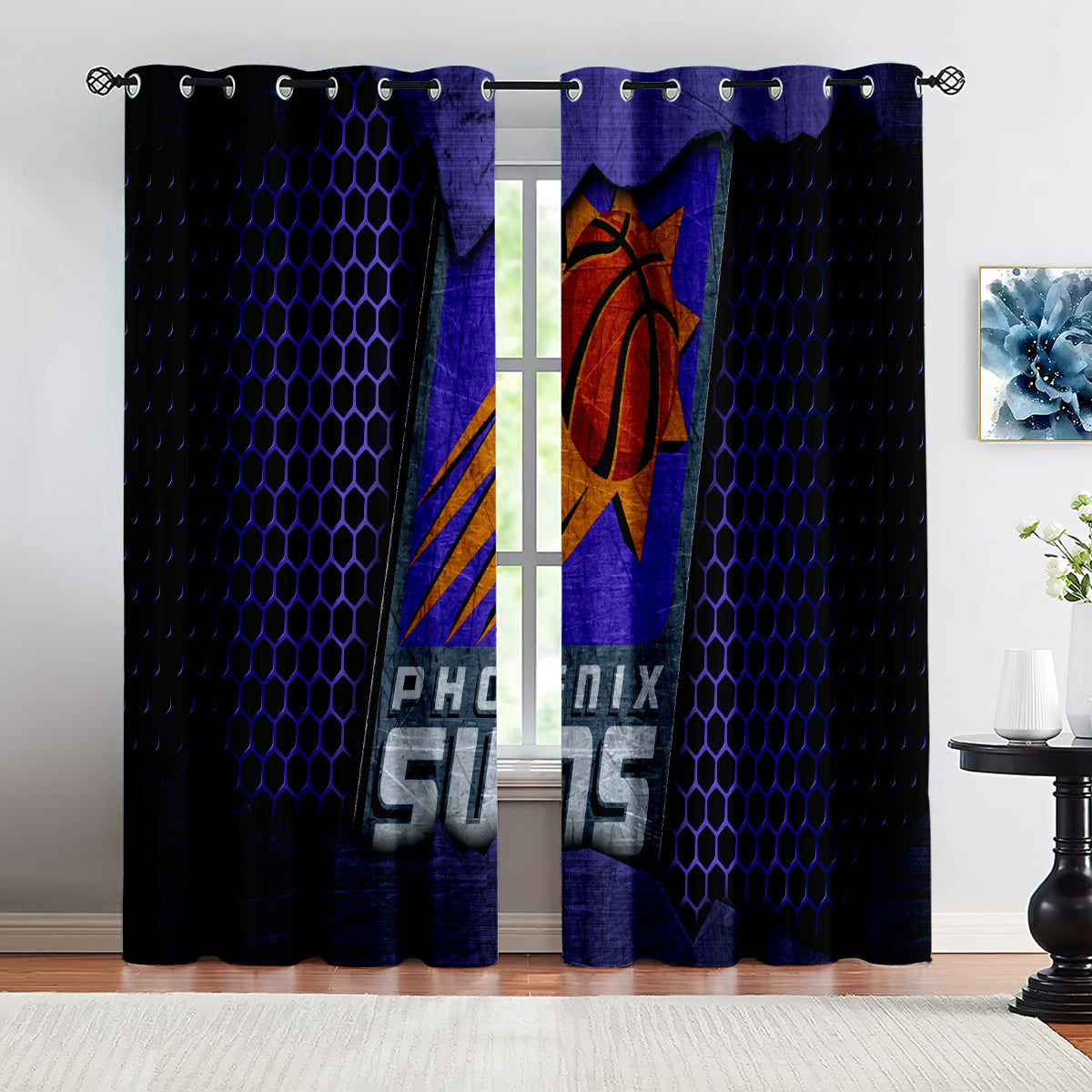 Phoenix Basketball Suns Blackout Curtains Drapes For Window Treatment Set