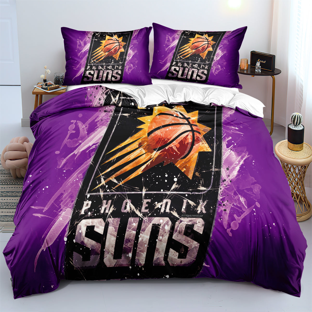 Phoenix Basketball Suns Bedding Set Quilt Cover Without Filler