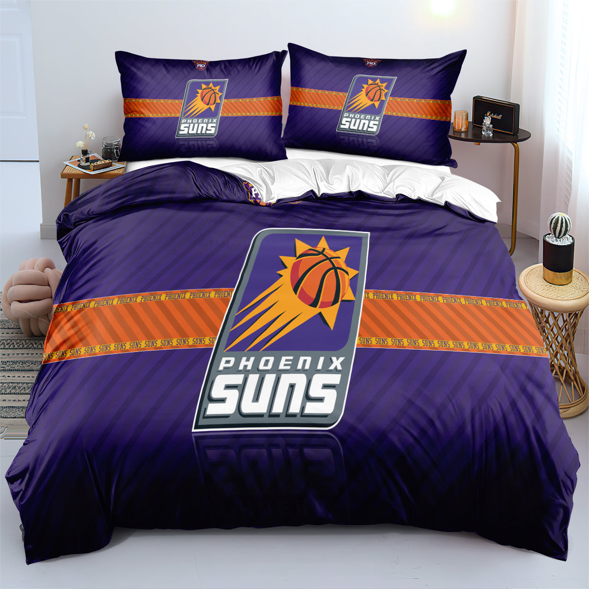 Phoenix Basketball Suns Bedding Set Quilt Cover Without Filler