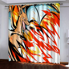 Pikachu Charizard  Blackout Curtains Drapes for Window Treatment Set