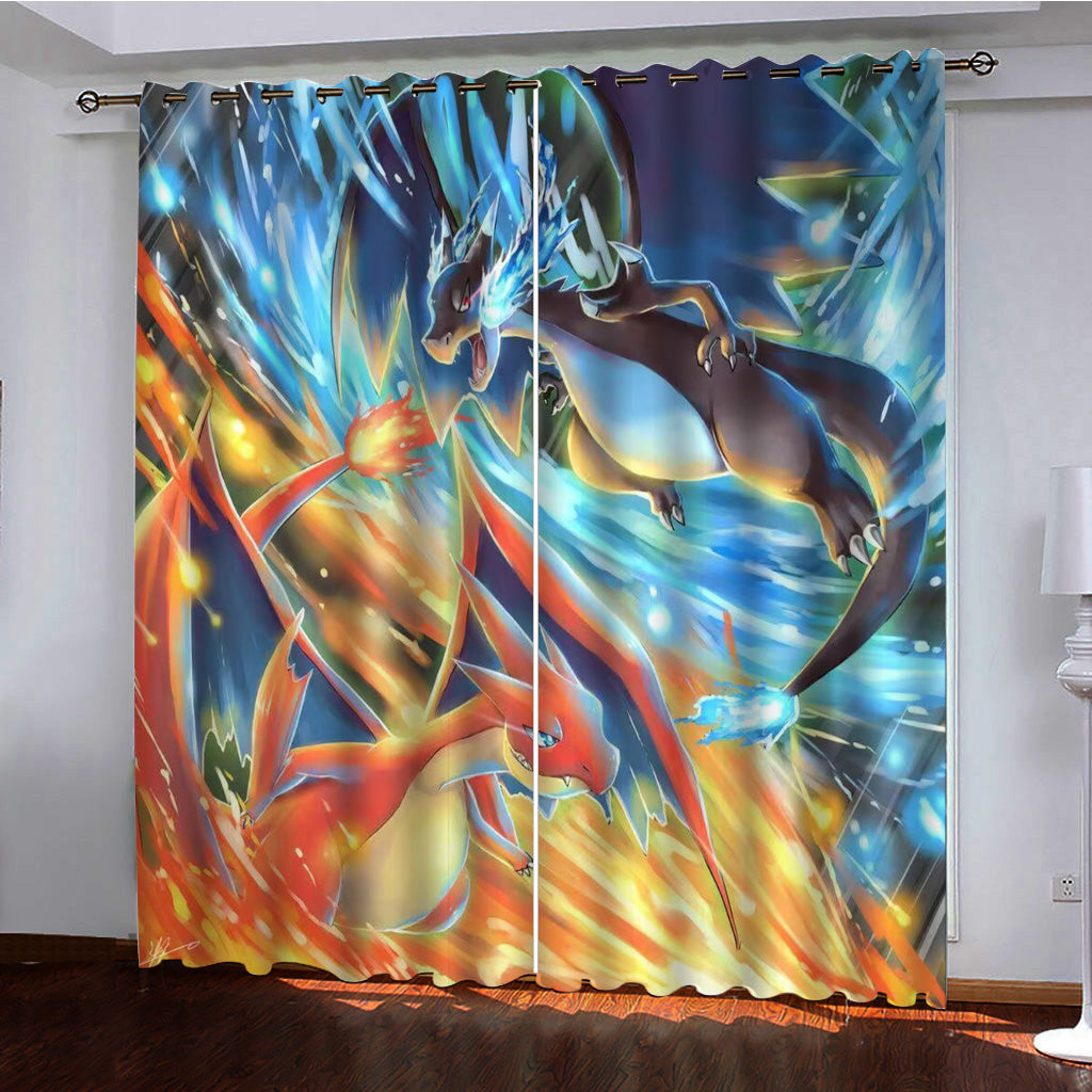 Pikachu Charizard  Blackout Curtains Drapes for Window Treatment Set