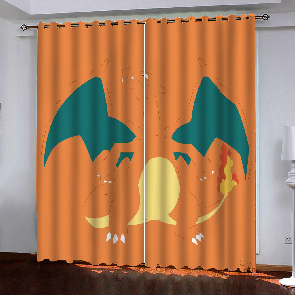 Pikachu Charizard  Blackout Curtains Drapes for Window Treatment Set