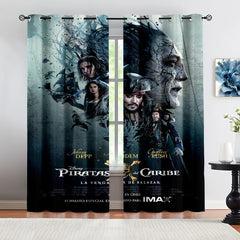 Pirates of the Caribbean Blackout Curtains Drapes for Window Treatment Set