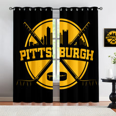 Pittsburgh Penguins Blackout Curtains Drapes For Window Treatment Set