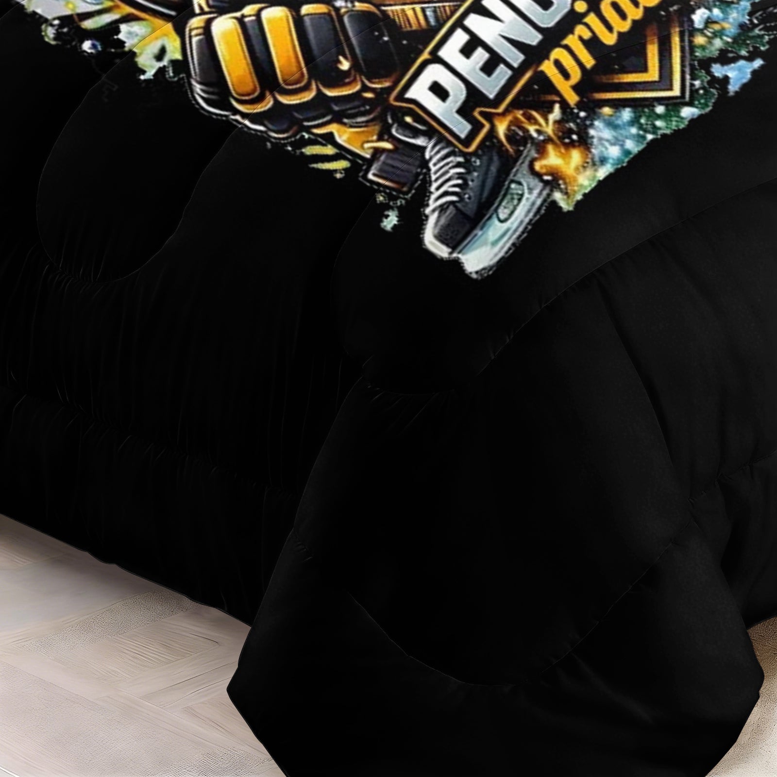 Pittsburgh Penguins Hockey League Comforter Pillowcase Sets Blanket All Season Reversible Quilted Duvet
