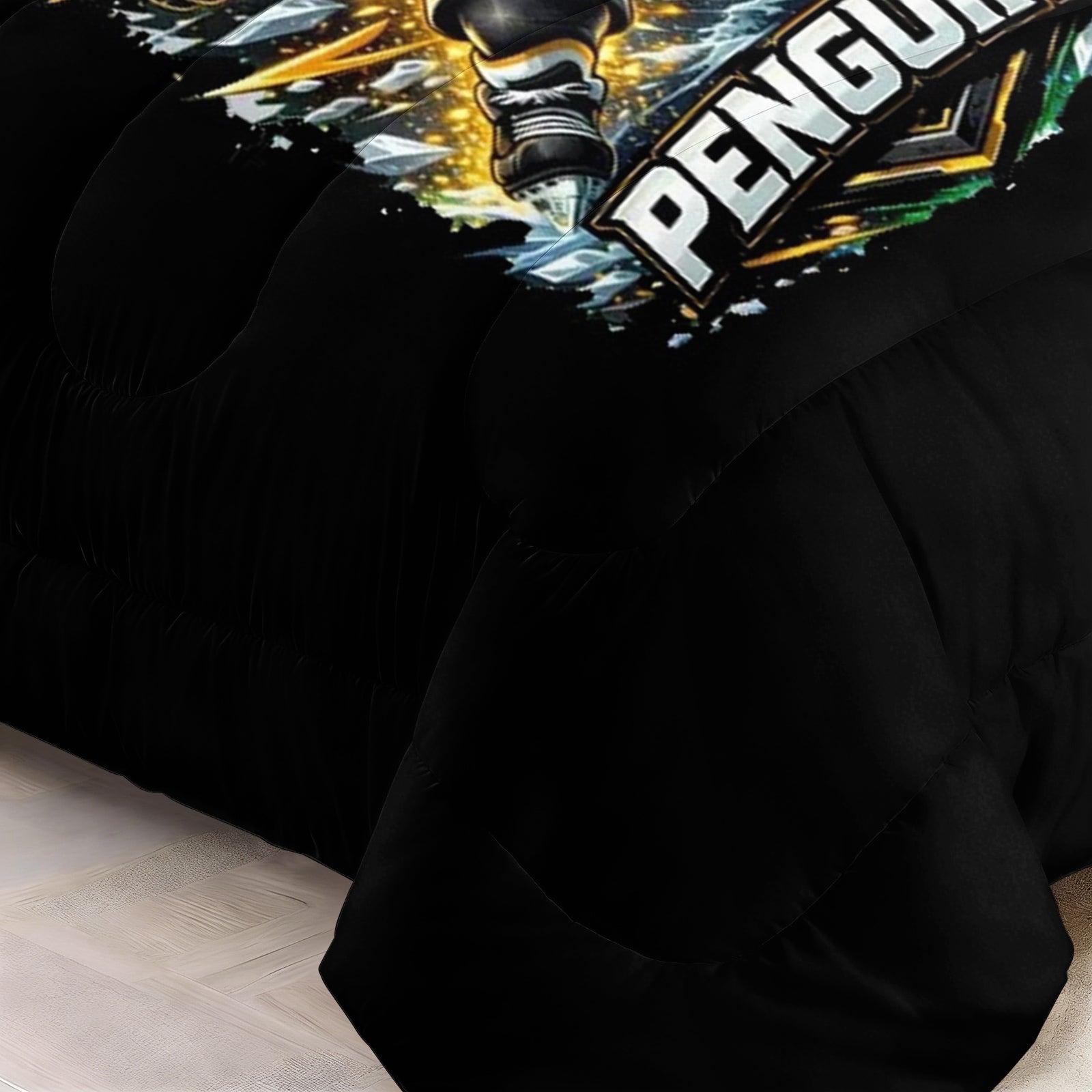 Pittsburgh Penguins Hockey League Comforter Pillowcase Sets Blanket All Season Reversible Quilted Duvet