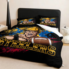 Pittsburgh Steelers Comforter Pillowcase Sets Blanket All Season Reversible Quilted Duvet