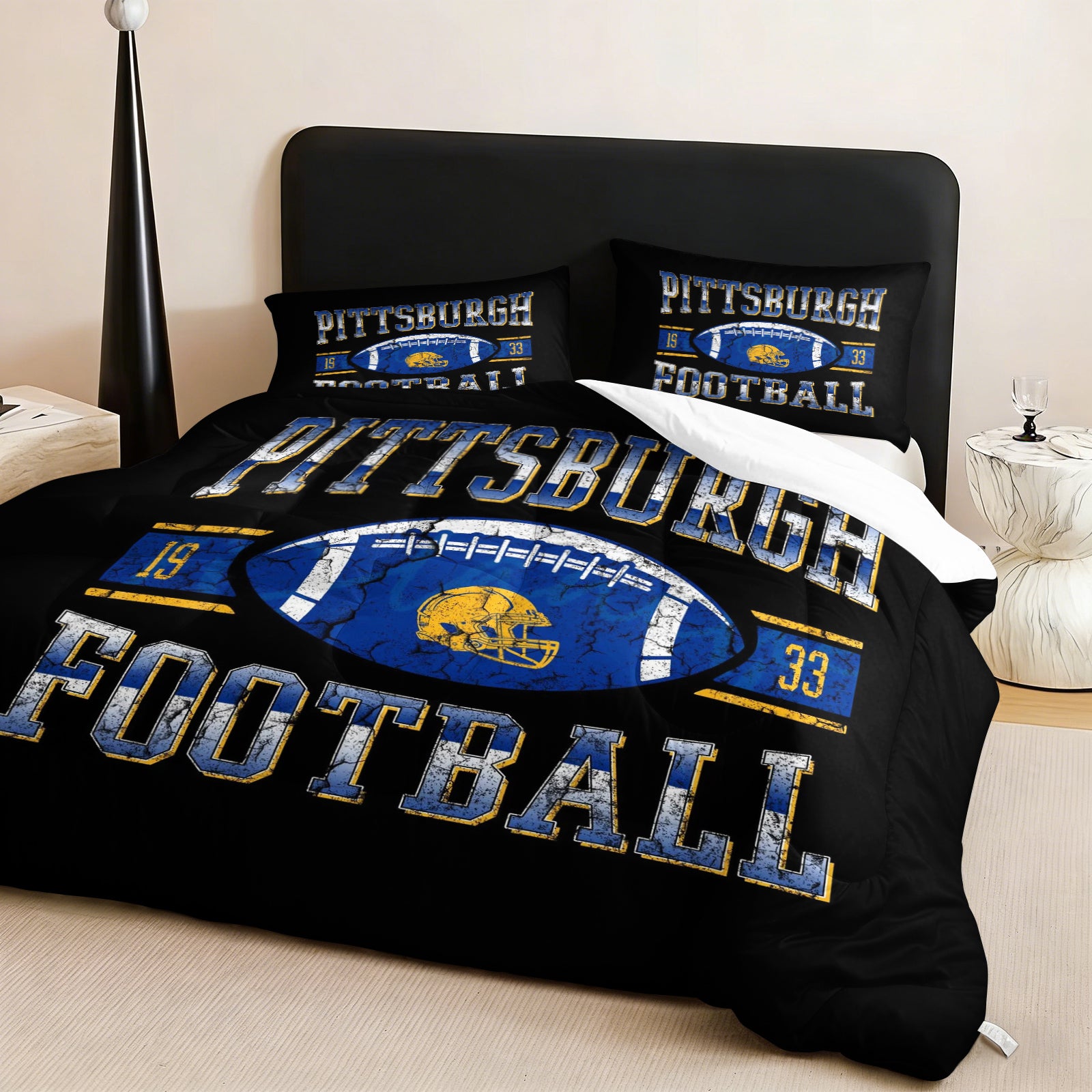 Pittsburgh Steelers Comforter Pillowcase Sets Blanket All Season Reversible Quilted Duvet