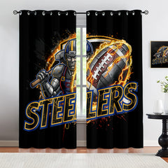 Pittsburgh Steelers Blackout Curtains Drapes For Window Treatment Set