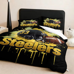 Pittsburgh Steelers Comforter Pillowcase Sets Blanket All Season Reversible Quilted Duvet